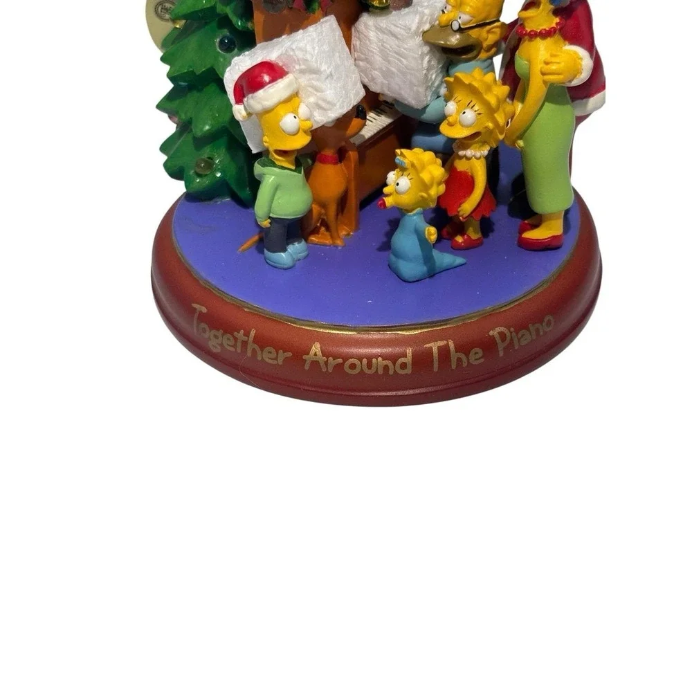 2005 Simpsons Bradford Christmas Ornament Illuminated Together Around The Piano